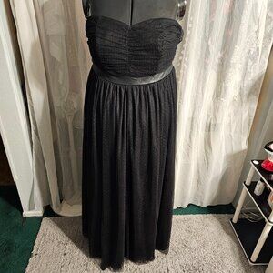 #158 Torrid black lace maxi strapless dress Size 16 XL